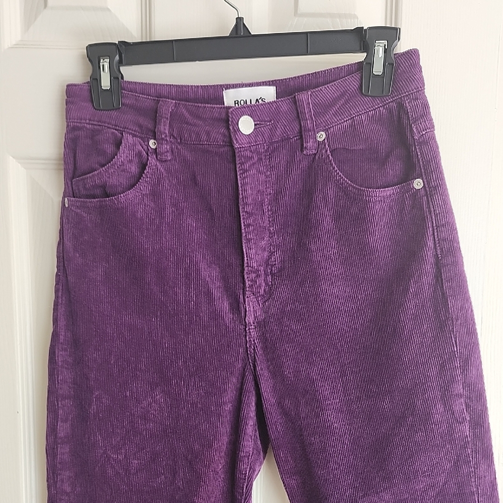 ROLLA'S Women's High Rise Purple Corduroy Jeans